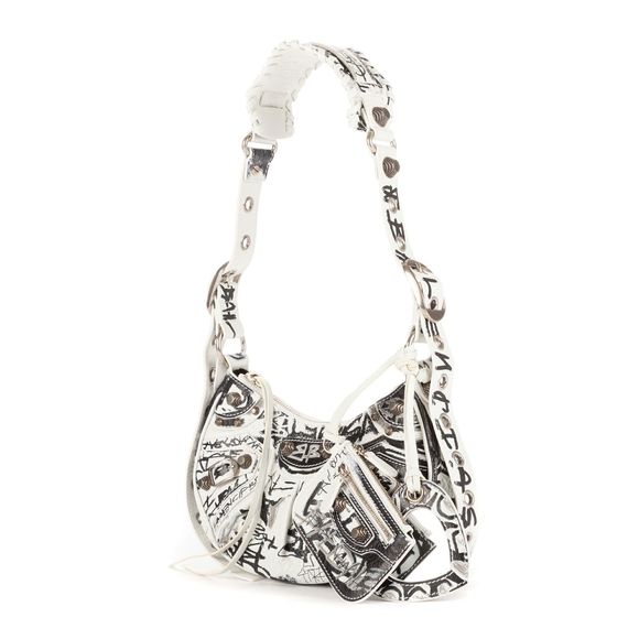 Balenciagaxs Le Cagole White Graffiti Calfskin N - Picture 2 of 10